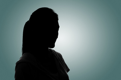 Silhouette woman portrait, concept of unknown, anonymous, unnamed etc.